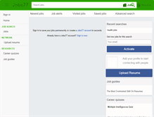 Tablet Screenshot of healthjobs77.com